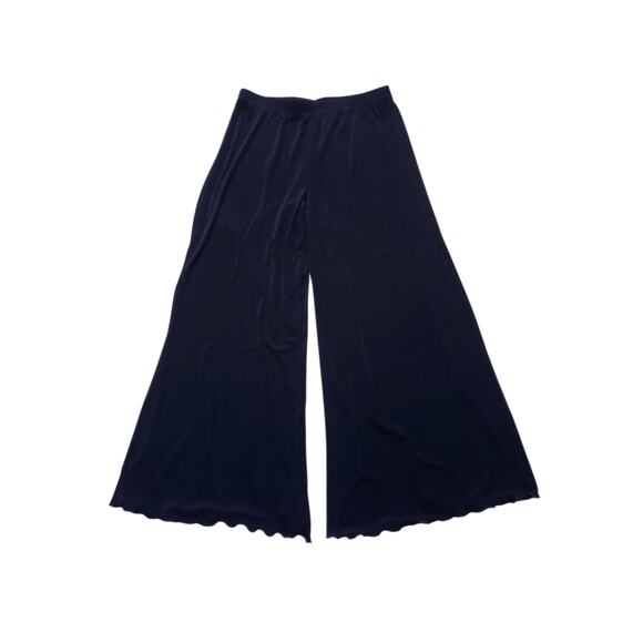Chico's Travelers Black Wide Leg Pants Scalloped Hem Chicos Sz 3 Reg XL 16 - Picture 1 of 8